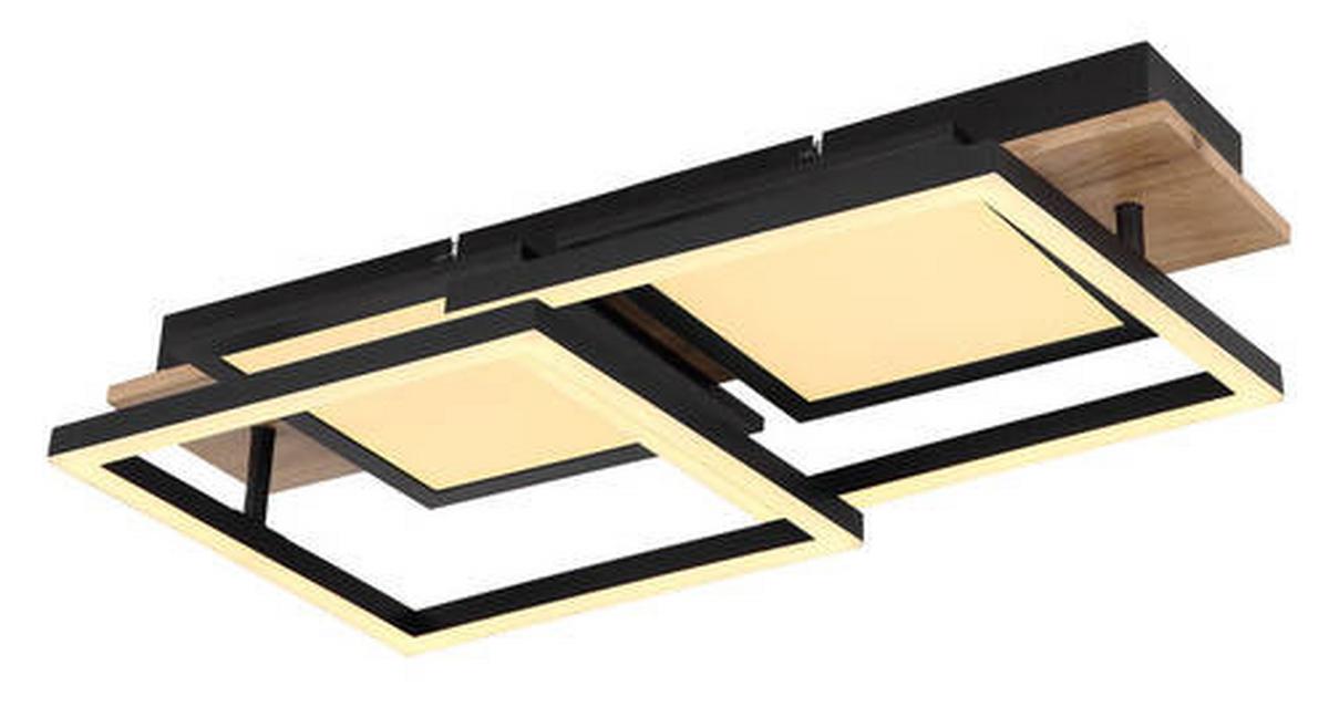 LED-Deckenleuchte 67282-36 - Dunkelbraun/Opal, Design, Holzwerkstoff/Kunststoff (100/27/11cm) - Globo