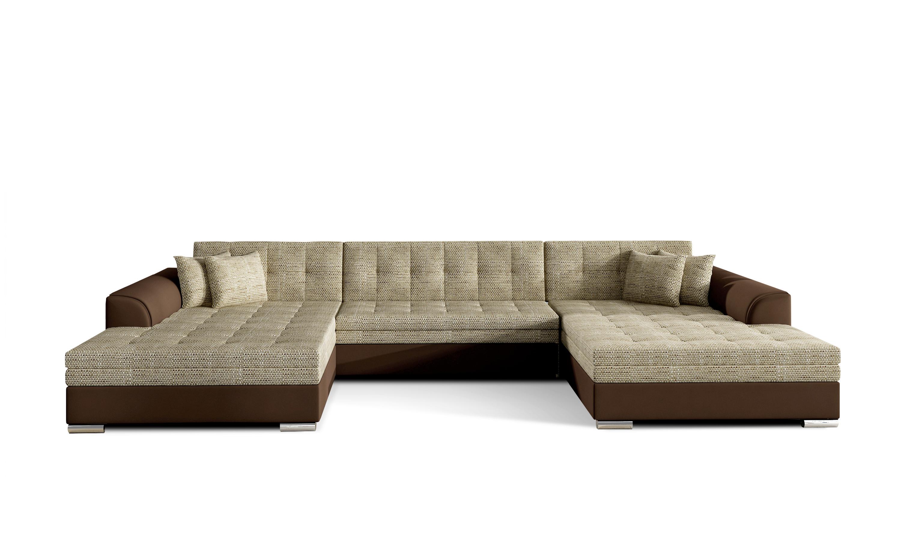 Wohnlandschaft Vento Hellbraun /rotbraun U: 165x359x165 Cm - Chromfarben/Hellbraun, Design, Textil (165/359/165cm) - MID.YOU