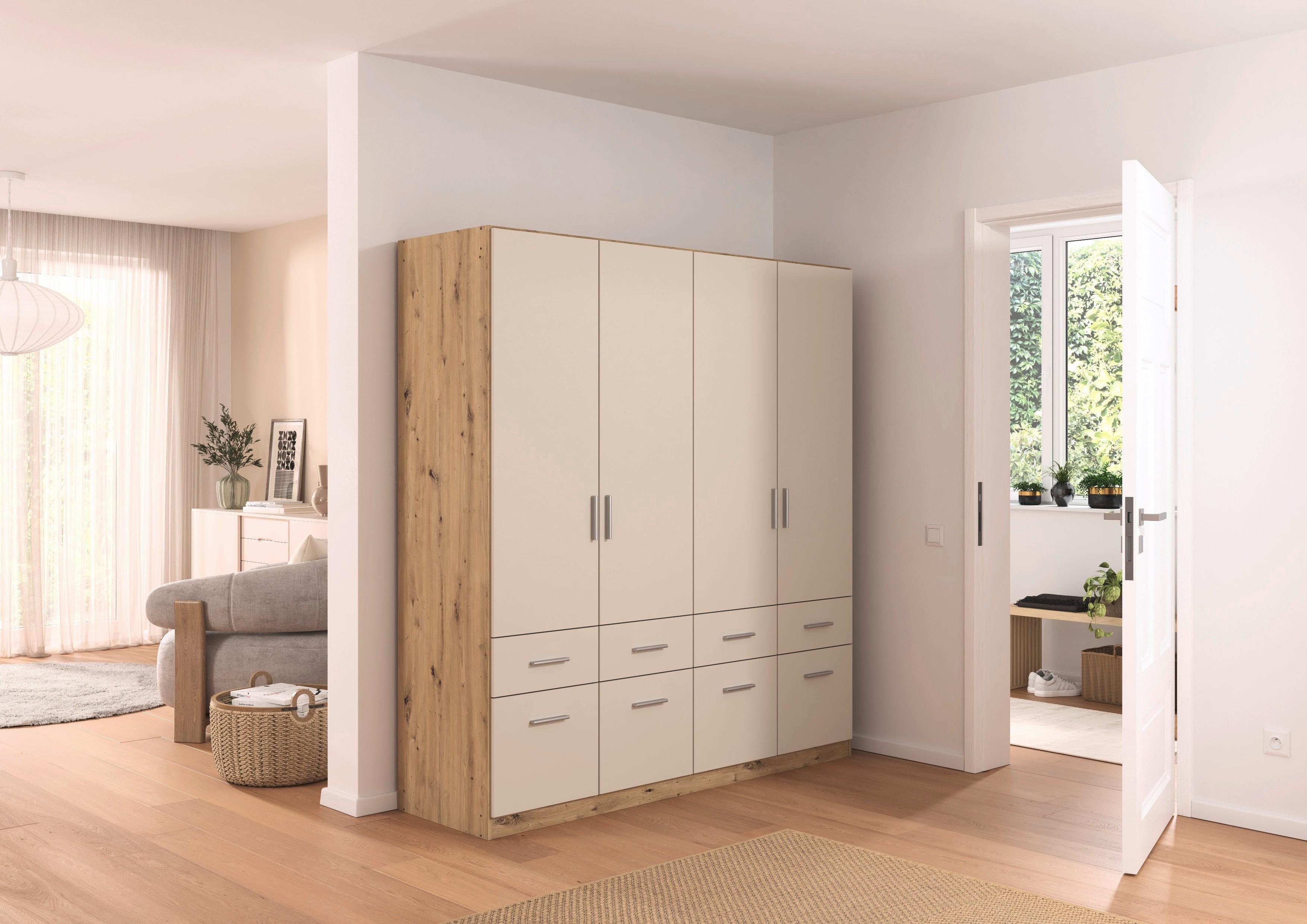 Kleiderschrank Celle Matt Champagner B: 181 cm - Champagner/Eiche Artisan, Trend, Holzwerkstoff (181/197/54cm)