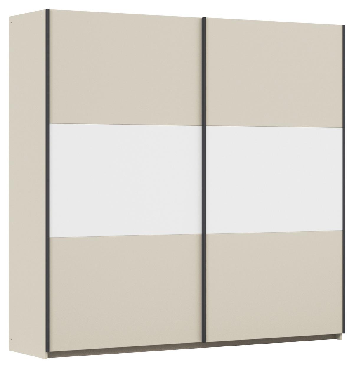 Schwebetürenschrank Neo Weiß Champagner B: 218 - Champagner/Alufarben, MODERN, Holzwerkstoff (218/210/59cm) - Rauch Möbel