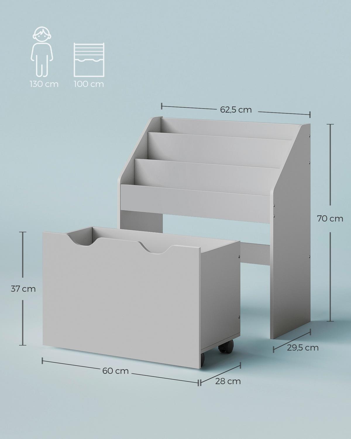 Kinderregal Toy Storage Shelf Grau B: 62,5 cm - Grau, MODERN, Holzwerkstoff (62,5/70/29,5cm) - MID.YOU