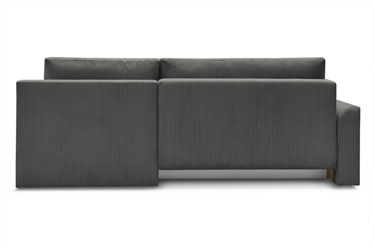 Rohová sedačka KIM L160, obojstr.,tmavosivý menčester - čierna/tmavosivá, Modern, drevo/textil (233/160cm)