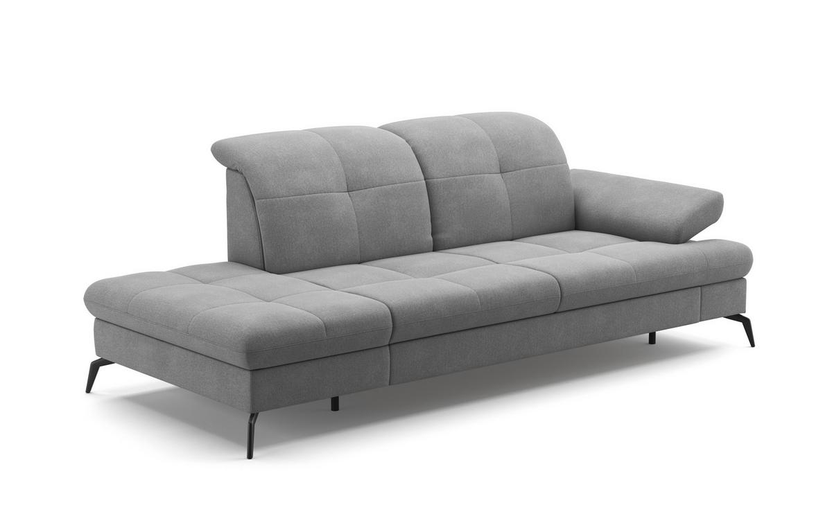 Récamiere Amica E, Grau B: 231 Cm - Schwarz/Grau, KONVENTIONELL, Textil (231/90/122cm) - Sit & More