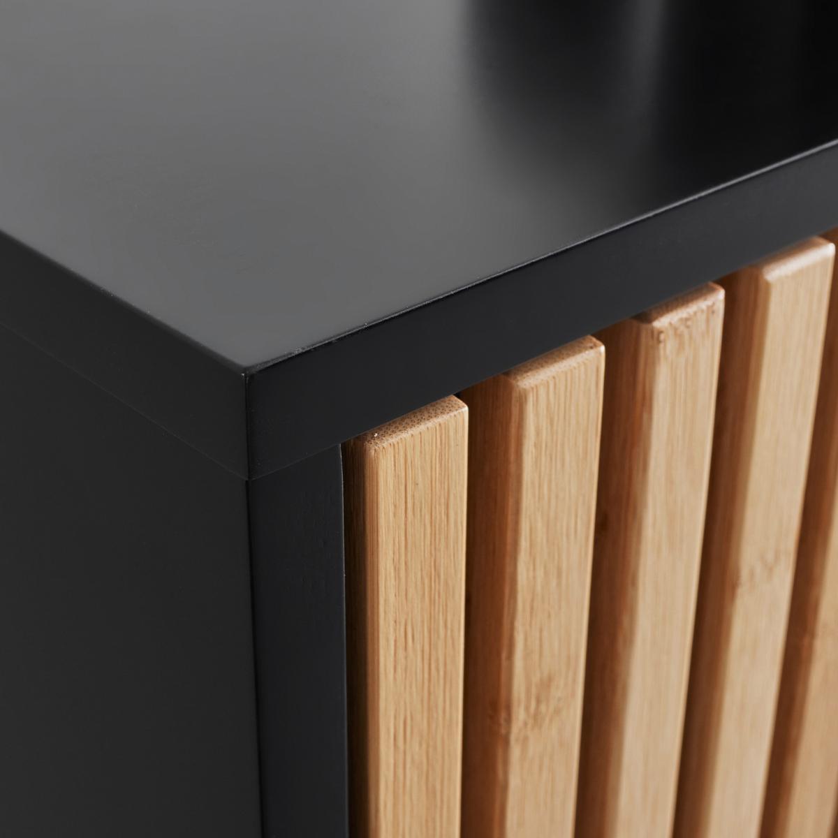 Komoda MADRID - čierna/prírodná farba, Modern, kov/drevo (80/114/40cm) - Mömax