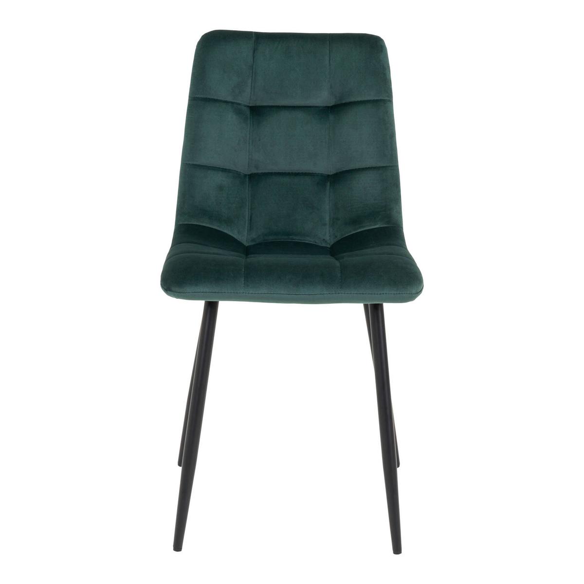 Stuhl-Set Middelfart Dunkelgrün B: 44 cm - Dunkelgrün/Schwarz, MODERN, Textil/Metall (44/86/55cm) - MID.YOU