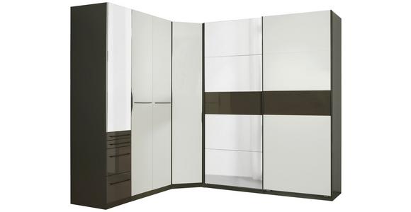 Eckschrank Mit Spiegel B: 225cm Ondega Anthrazit/Weiß - KONVENTIONELL (225/242,2/319cm) - Ondega