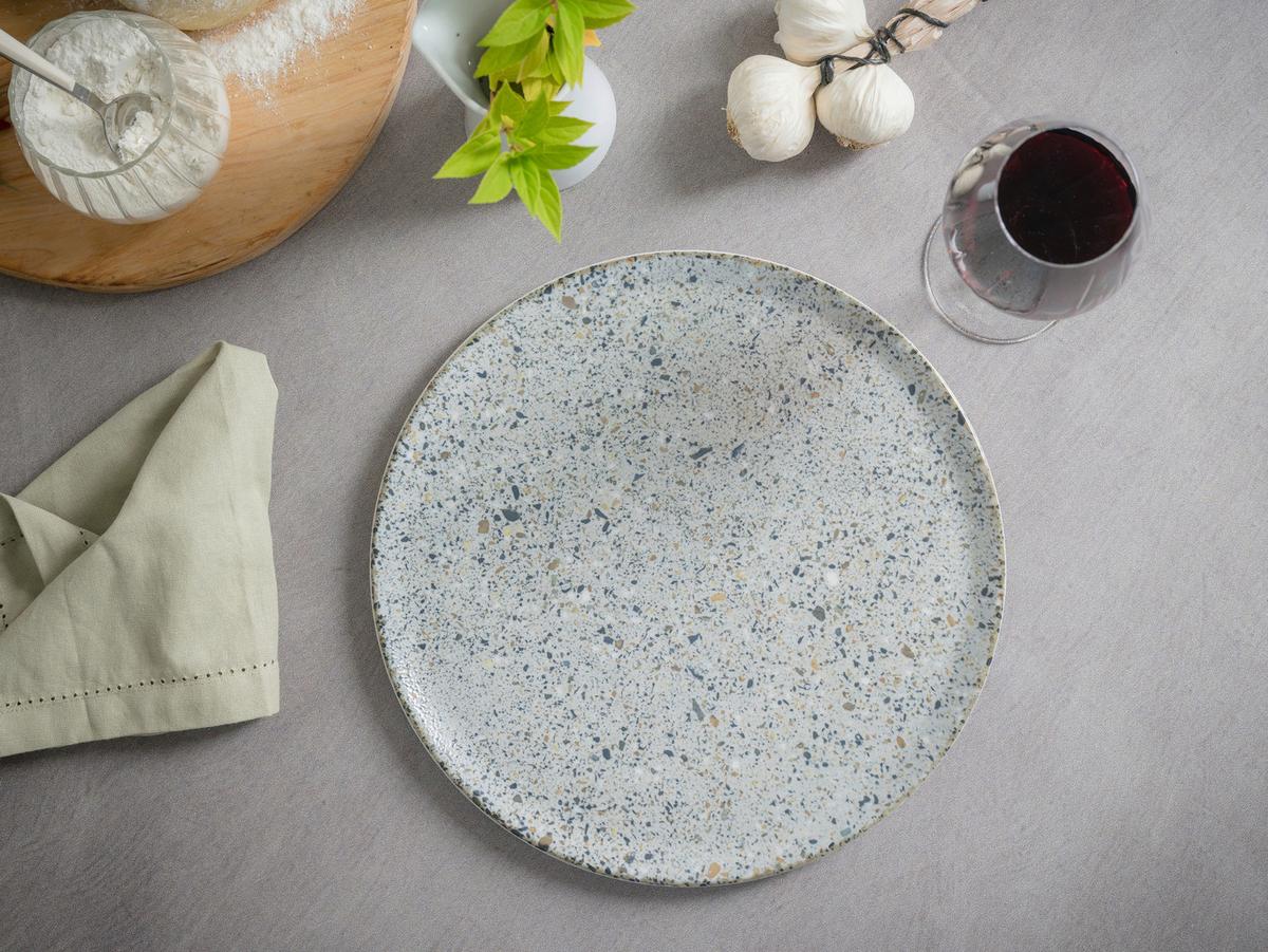 Pizzateller Stone Collection Porzellan, Grau, 4 Stück - Grau, Basics, Keramik - Creatable