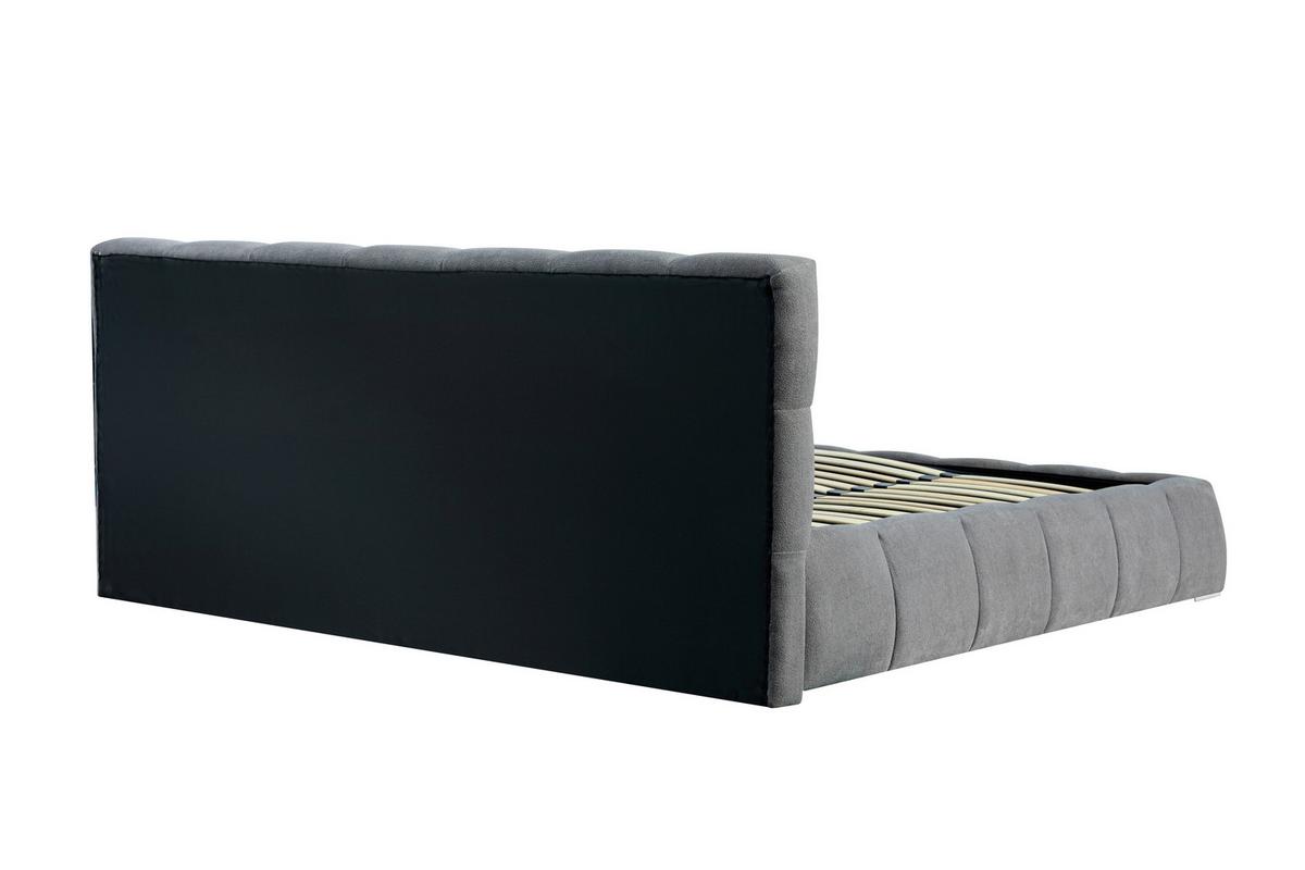 Polsterbett Natalia Grau B: 208 cm - Schwarz/Grau, Design, Holzwerkstoff/Textil (208/90/228cm) - Livetastic