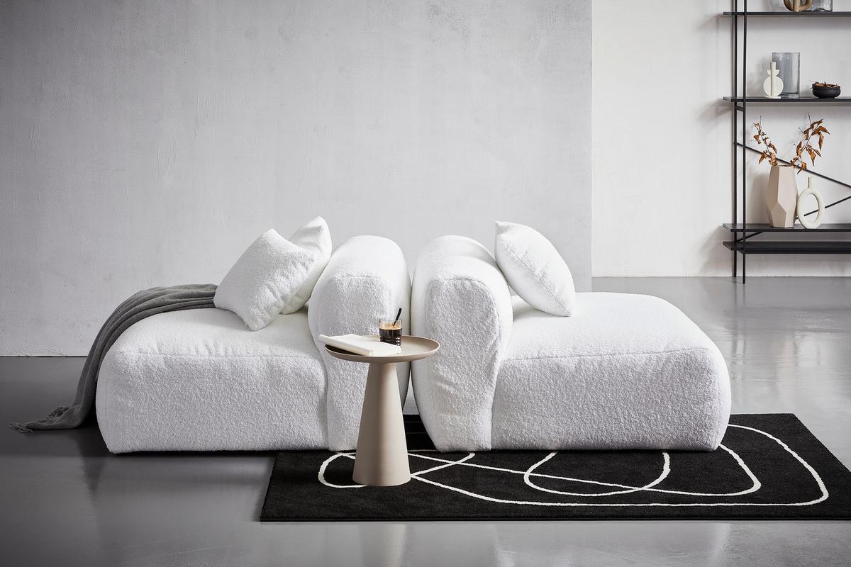 Modul Sofa Bloom B: 85 Cm Weiß - Weiß, Trend, Textil (85/70/122cm) - Livetastic