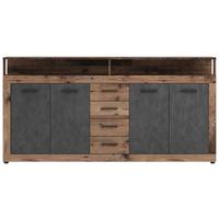 Sideboard Lupo - Alteiche/Anthrazit, Design, Holzwerkstoff (190/96/32cm) - MID.YOU