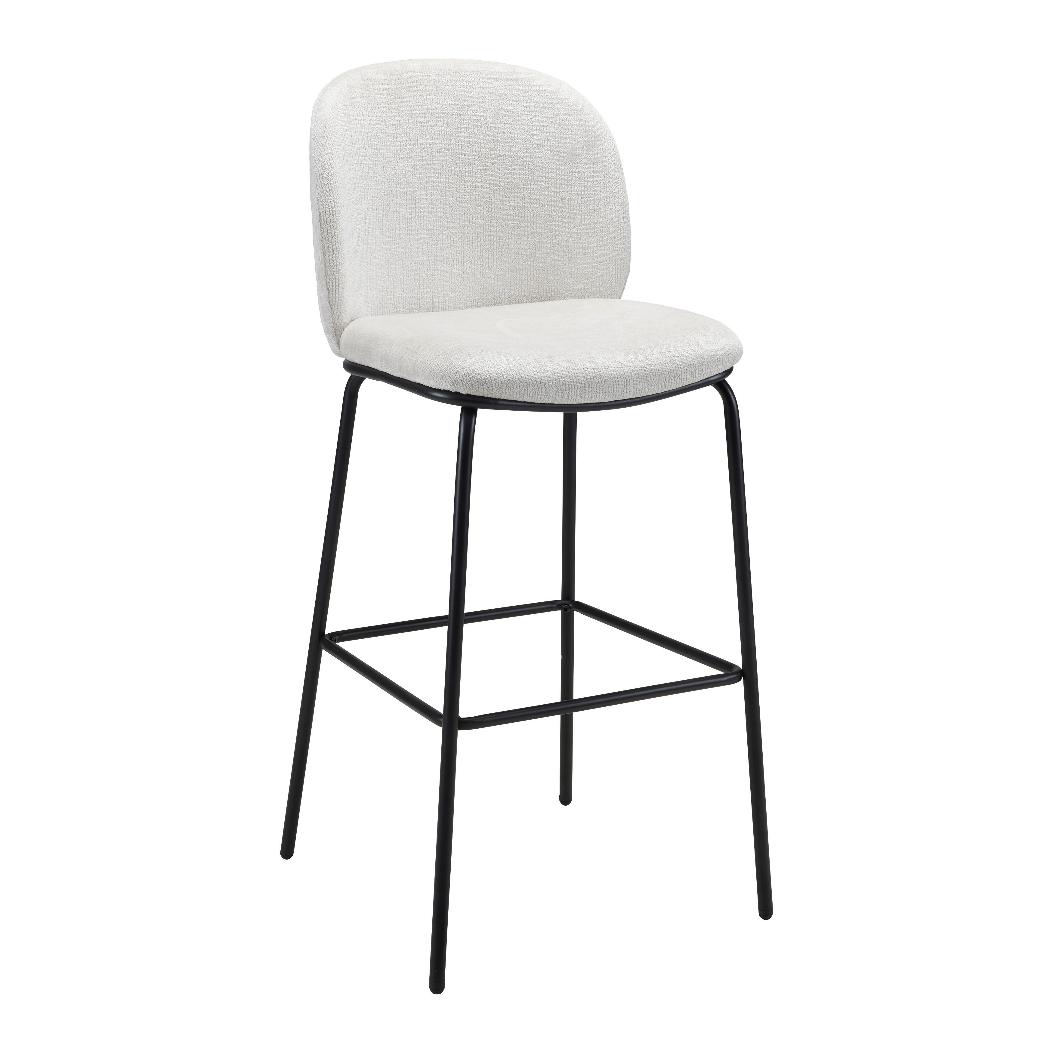 BAROVÁ STOLIČKA MALEA - čierna/béžová, Modern, kov/drevo (46/103/53cm) - Bessagi Home