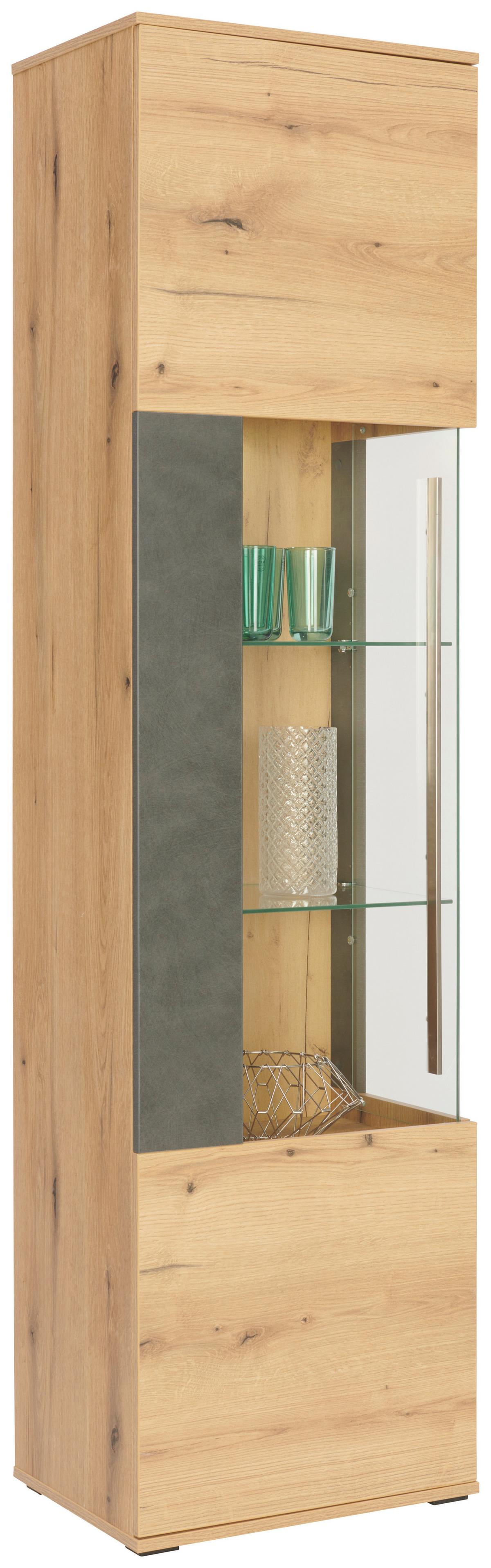 Vitrine Limit B: 52 cm Coast Evoke Eiche Dekor/Matera - MODERN, Glas/Holzwerkstoff (52/201/40cm)