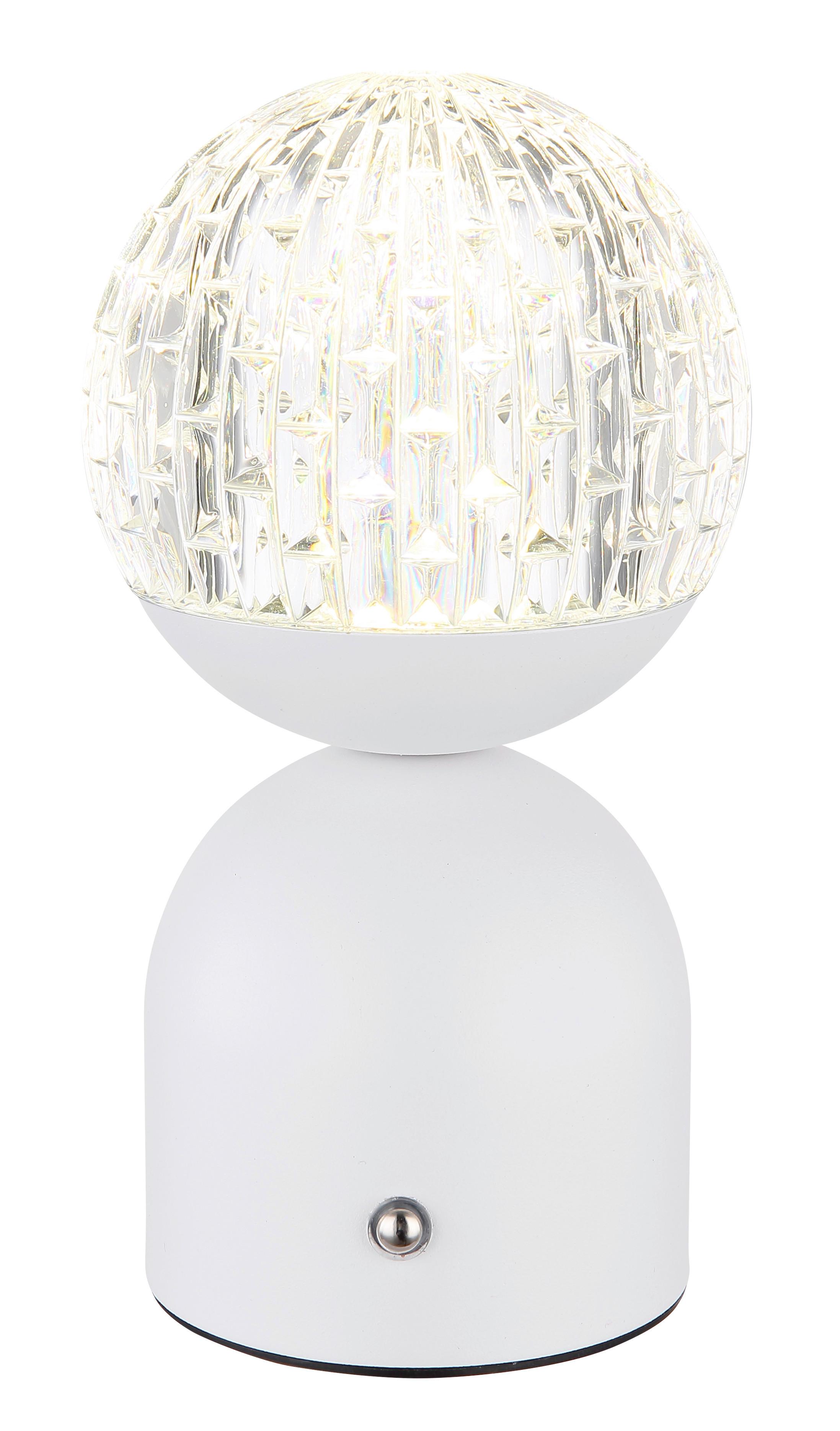 Akku-Tischleuchte 21007w - Klar/Weiß, Basics, Kunststoff/Metall (10,5/20cm) - Globo