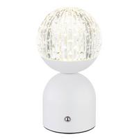 Akku-Tischleuchte 21007w - Klar/Weiß, Basics, Kunststoff/Metall (10,5/20cm) - Globo