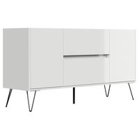 Sideboard Posseik Industrial Weiß/Eichefarben B: 139 cm - Weiß Hochglanz/Eichefarben, Design, Holzwerkstoff (139/75,8/42cm) - MID.YOU