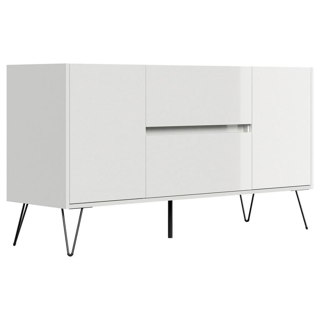 Sideboard Posseik Industrial Weiß/Eichefarben B: 139 cm
