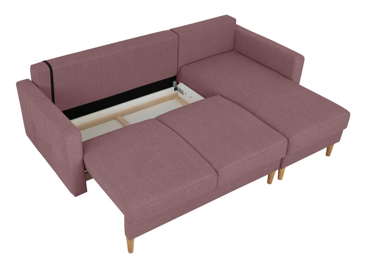 Ecksofa Noret, Beere S: 223x157 Cm - Beere/Buchefarben, Design, Textil (223/157cm) - MID.YOU