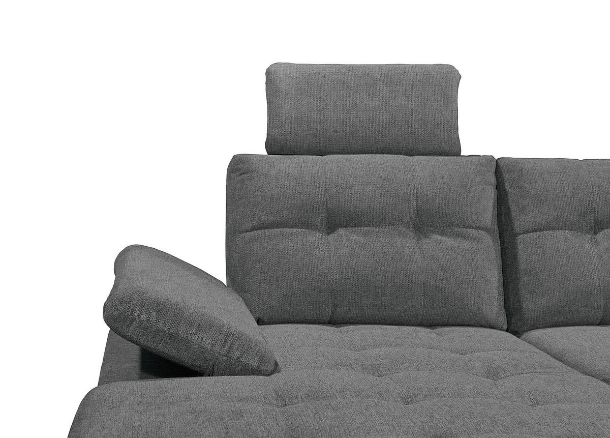 Sedacia súprava DURBAN U, pravá, grafitová - čierna/grafitová, Konventionell, textil/plast (170/324/218cm) - MID.YOU