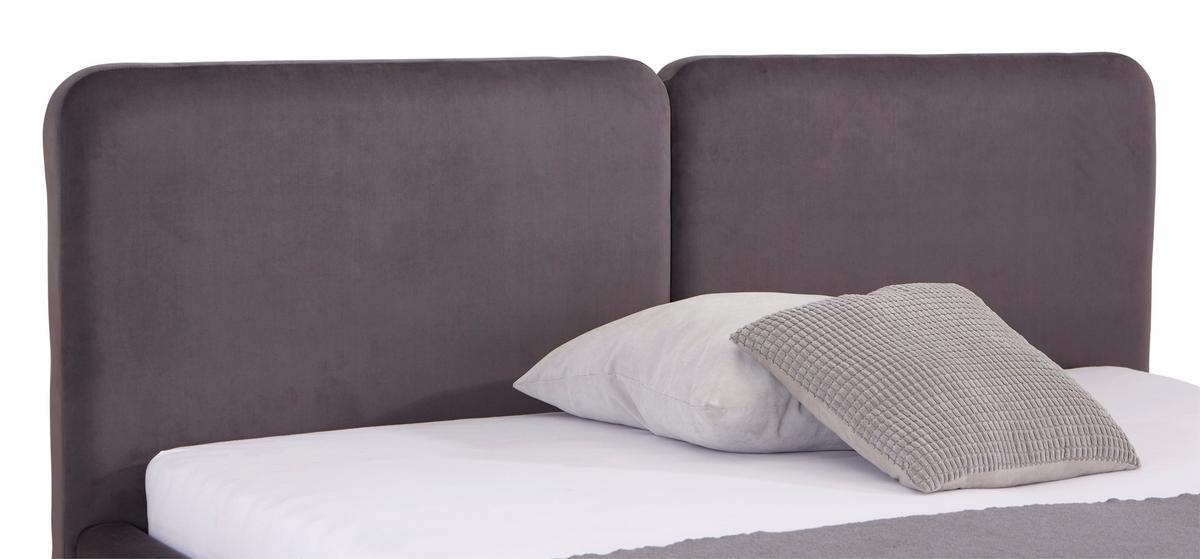 Polsterbett mit Lattenrost 180x200 cm Dorry Dunkelgrau - Dunkelgrau/Schwarz, MODERN, Holz/Holzwerkstoff (180/200cm) - Livetastic
