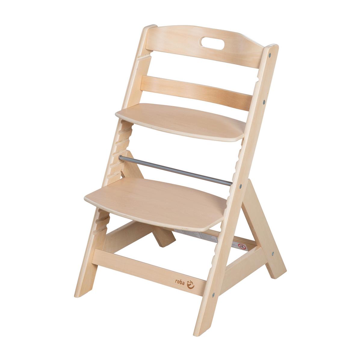 Hochstuhl höhenverstellbar natur lackiert - Naturfarben, MODERN, Holzwerkstoff/Textil (44,5/80/54cm) - Roba