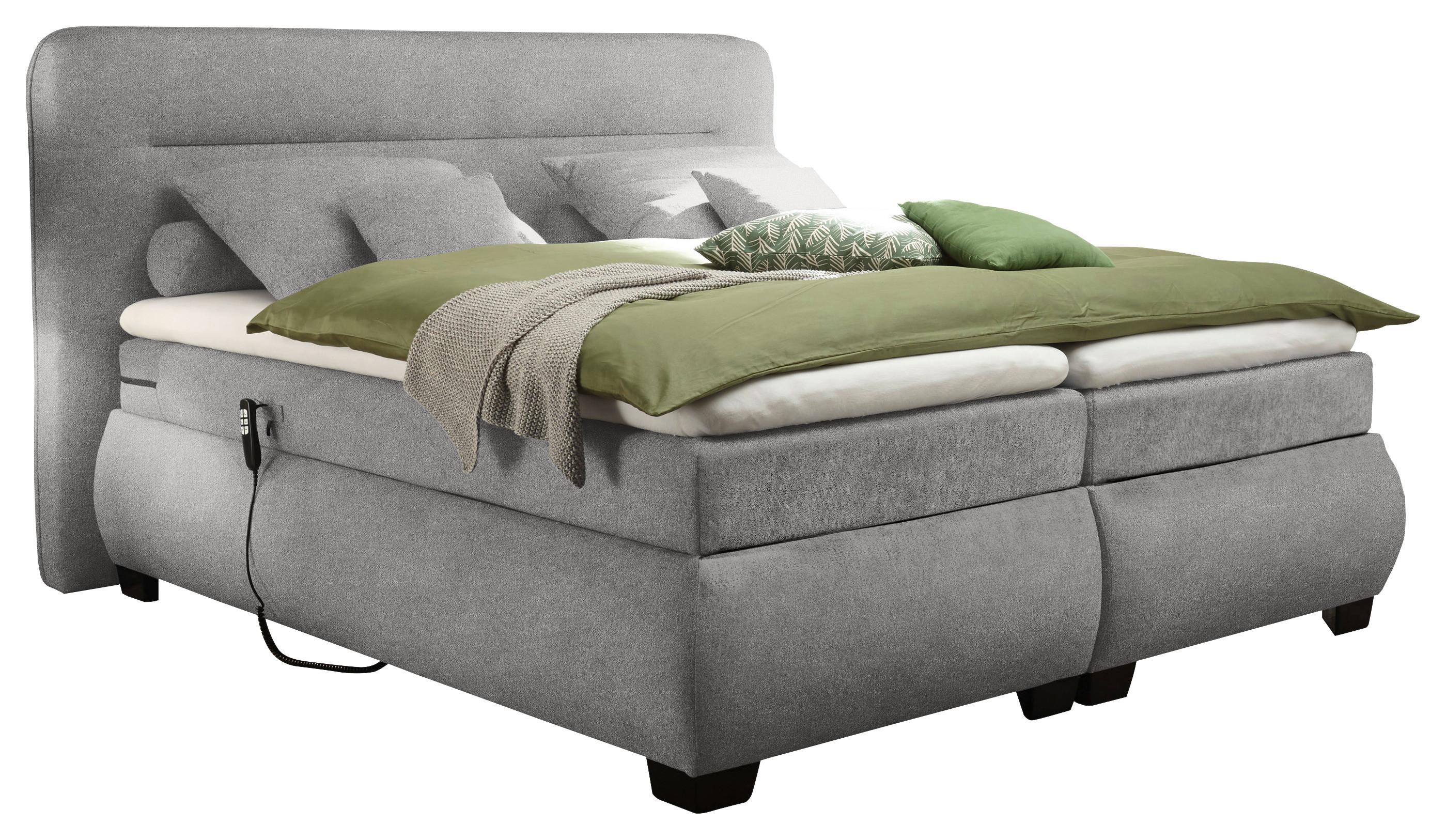 Boxspringbett Mit Topper 180x200 Evolution Verstellbar - Schlammfarben/Schwarz, KONVENTIONELL, Textil (180/200cm) - MID.YOU