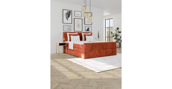 Boxspringbett mit Topper und Bettkasten 180x200 cm Medino - Rostfarben, KONVENTIONELL, Holz/Holzwerkstoff (180/200cm) - Luca Bessoni