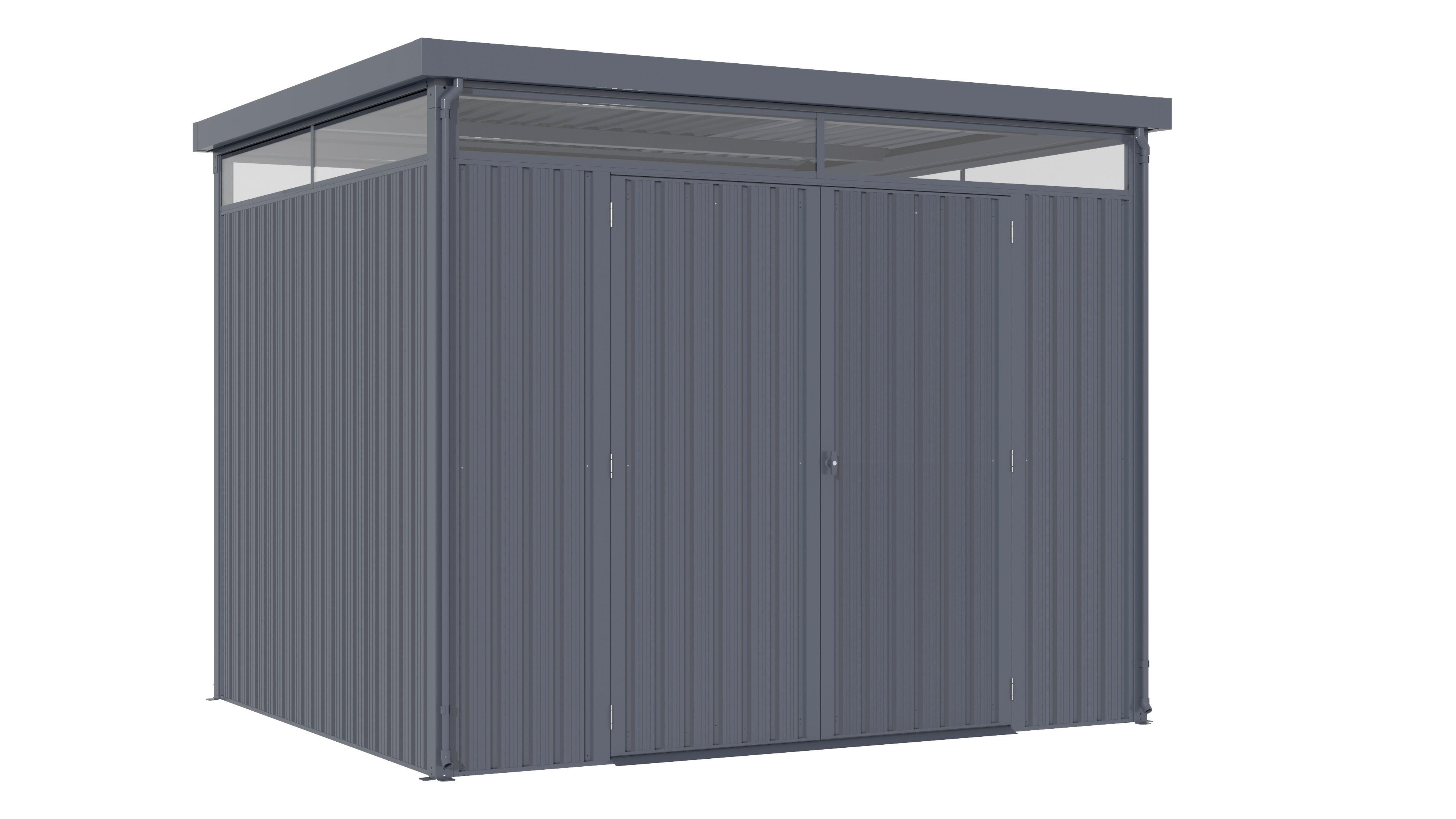Gartenhaus mit Pultdach 276x226x245 cm - Anthrazit, Basics, Metall (276/226/245cm)