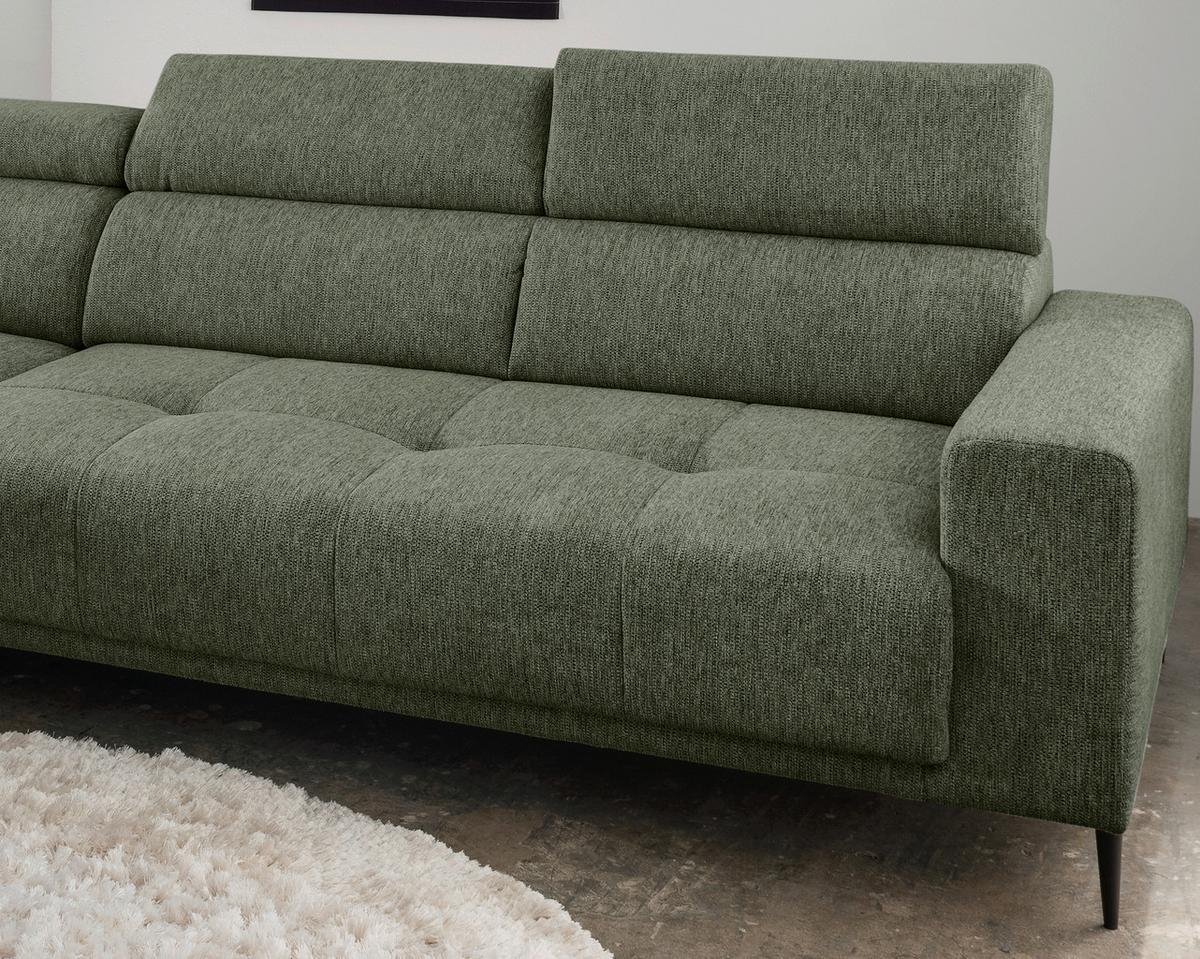 Ecksofa Intera Dunkelgrün S: 188x276 Cm - Dunkelgrün/Schwarz, KONVENTIONELL, Textil (188/276cm) - Livetastic
