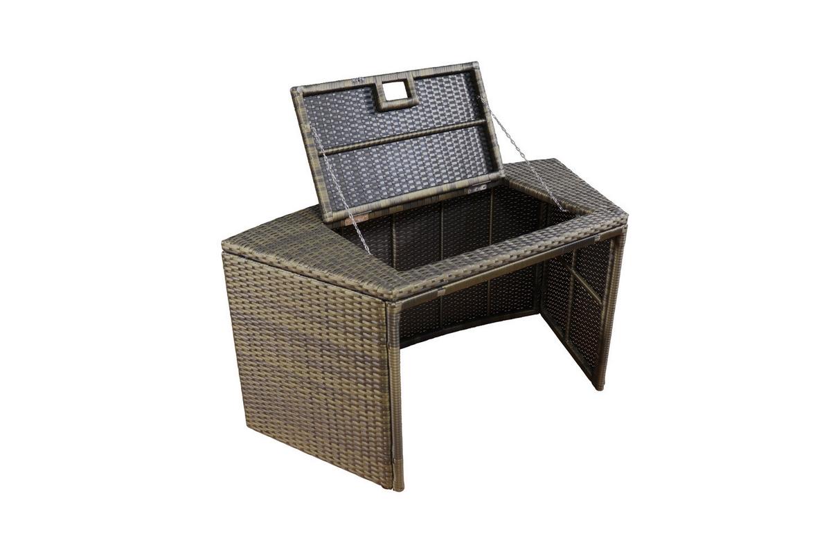 Whirlpool Netspa Octopus Ø 290 Cm Mit Umrandung+5 Möbel - Schwarz, Basics, Leder/Kunststoff (290/73cm)