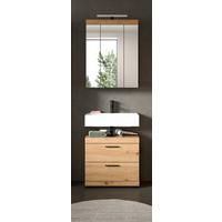 Badezimmer Scout Eiche Artisan Dekor B: 60cm - Schwarz/Eiche Artisan, Trend, Glas/Holzwerkstoff (60cm) - MID.YOU