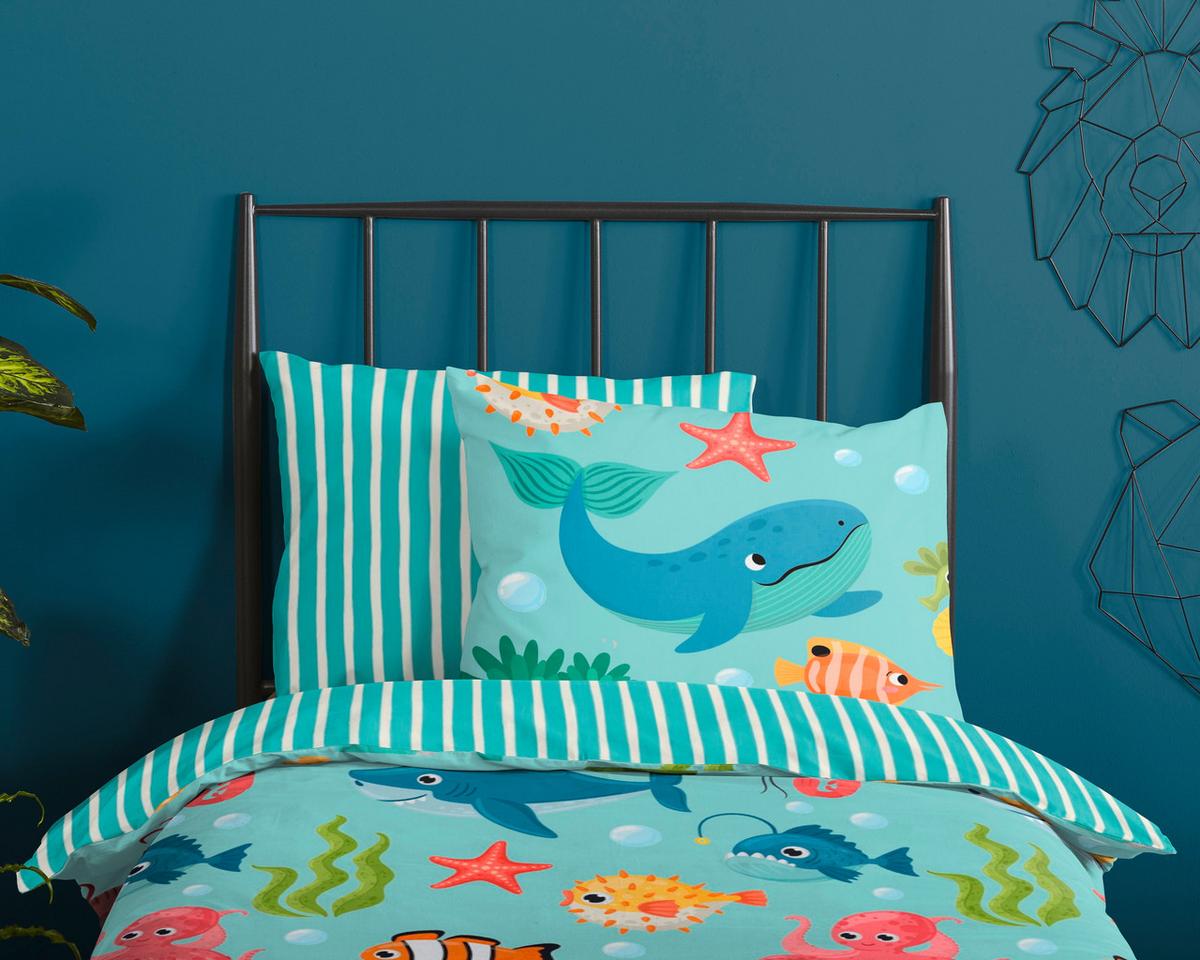 Kinderbettwäsche Ocean Multicolor 140x200 Cm - Multicolor, Trend, Textil (140/200cm)