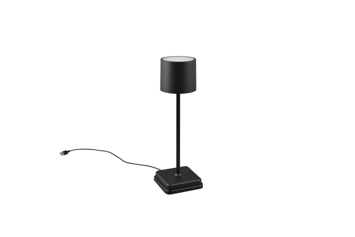 Akku-Tischleuchte R54096132 Fernandez - Schwarz, KONVENTIONELL, Kunststoff (12,5/38cm)