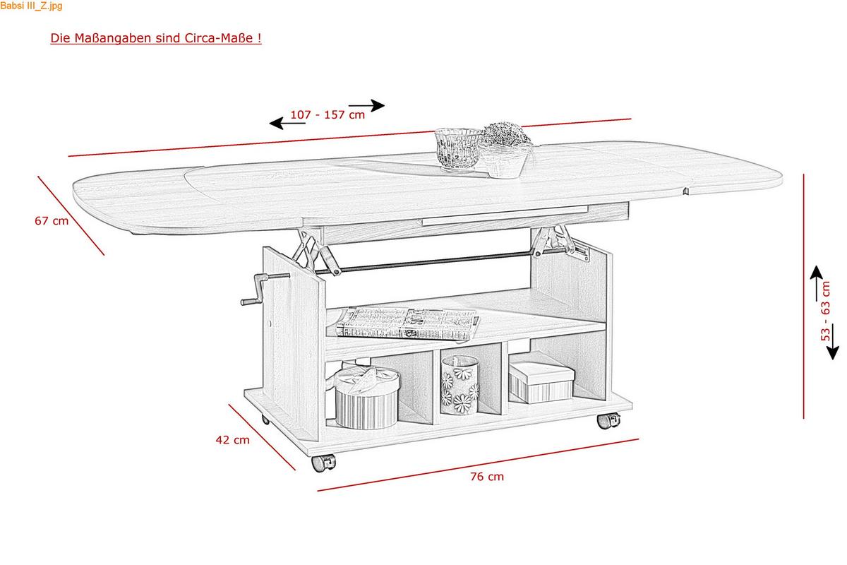 Couchtisch Babsi Weiß L: 107 cm - Weiß, Design, Holzwerkstoff (107/67/53cm) - Livetastic