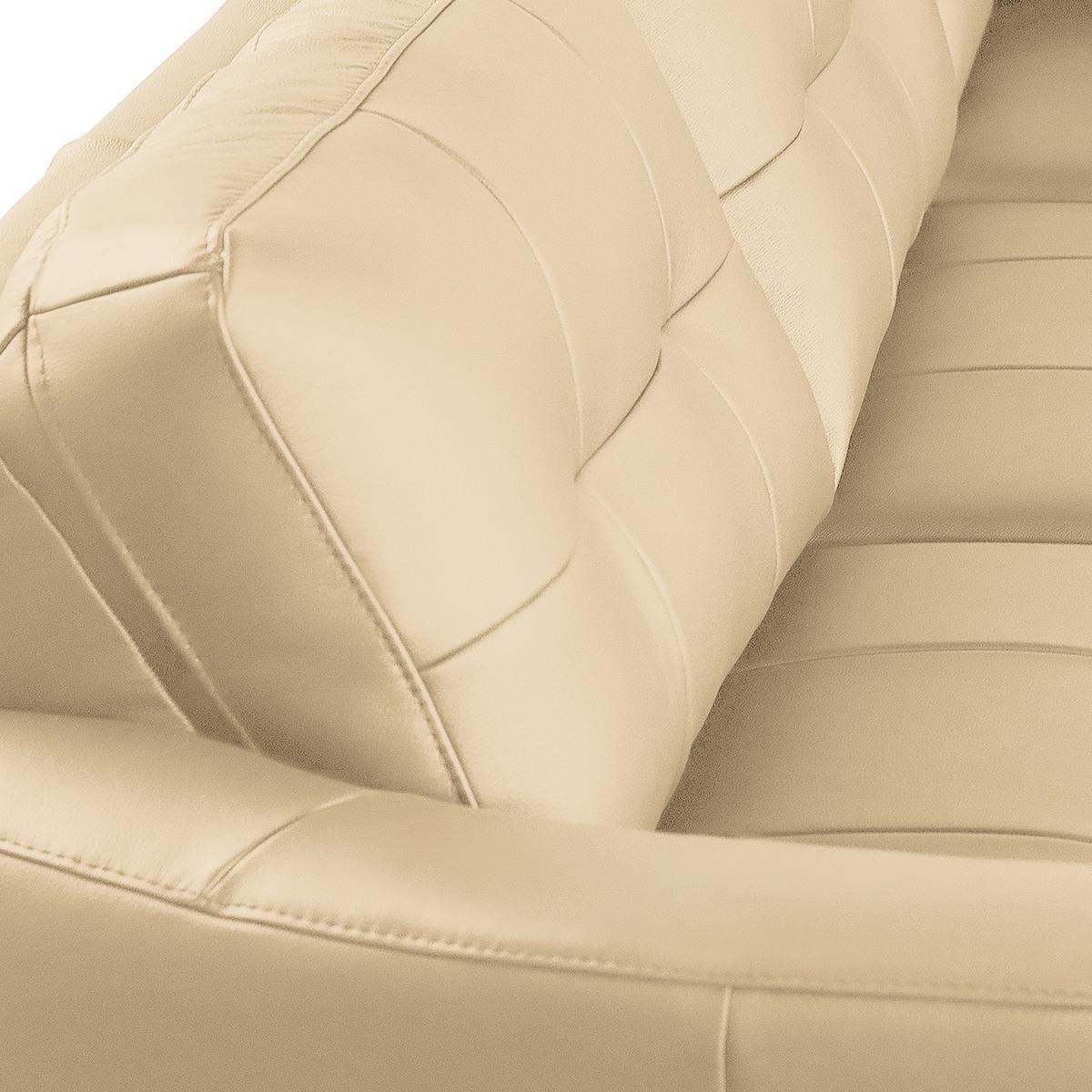Ecksofa Nordic Beige S: 236x190 cm - Beige/Buchefarben, Design, Leder/Textil (236/190cm) - Livetastic