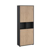 Aktenschrank Sign Grau/Eichefarben, B: 79,6 cm - Eichefarben/Grau, MODERN, Holzwerkstoff (79,6/207,7/34,3cm) - MID.YOU