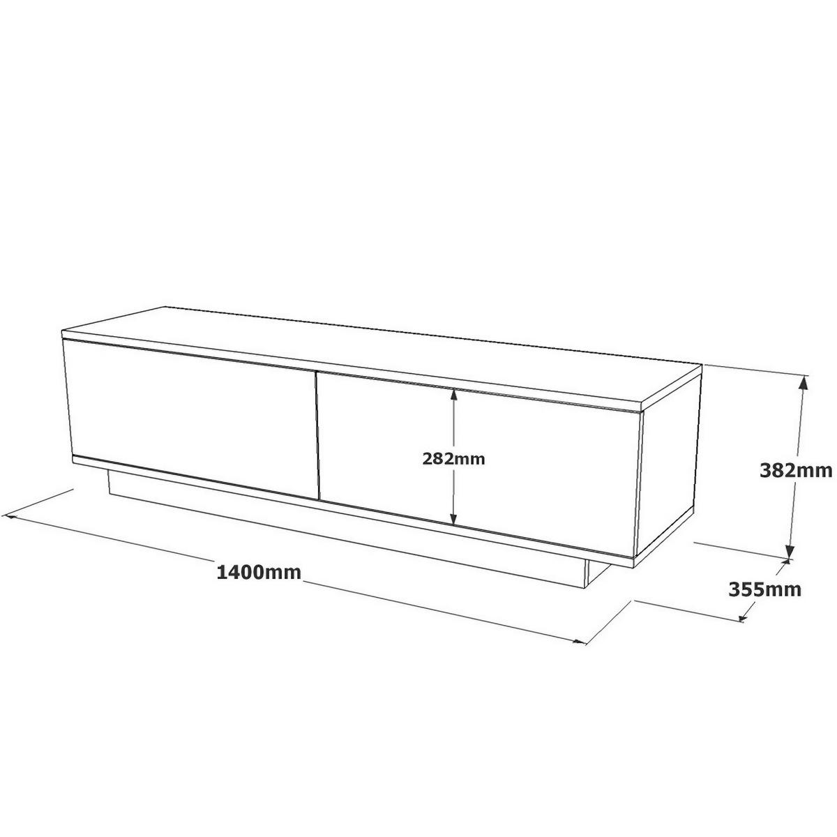 LOWBOARD Weiß B: 140cm - Weiß, Design, Holzwerkstoff (140/38.2/35.5cm) - MID.YOU