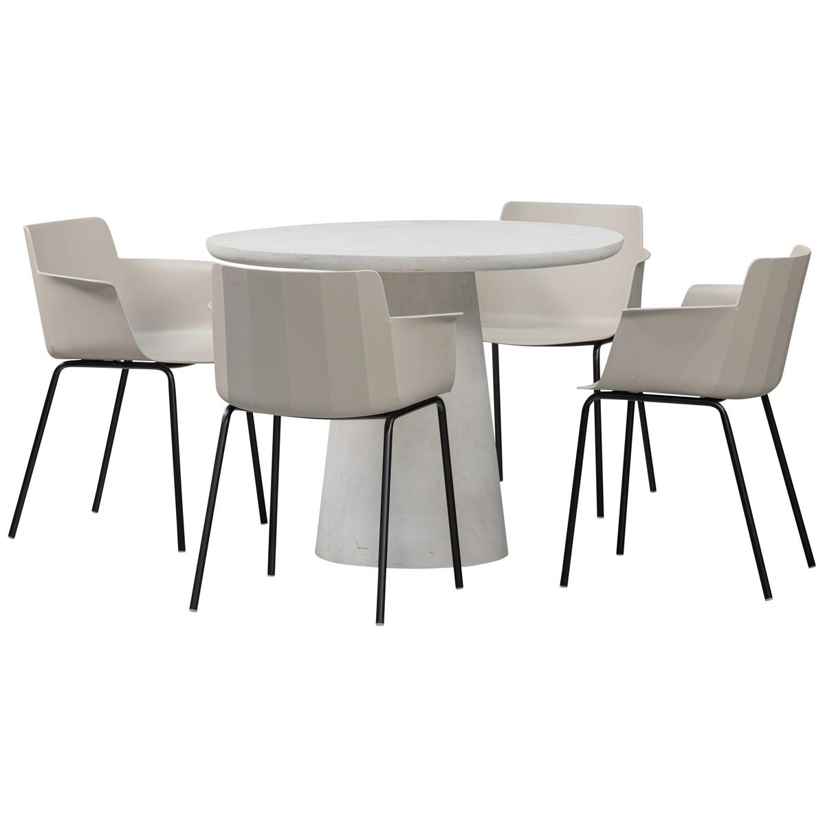 Esstisch Damon Weiß B: 100 cm - Weiß, Design, Keramik (100/100/76cm) - Livetastic