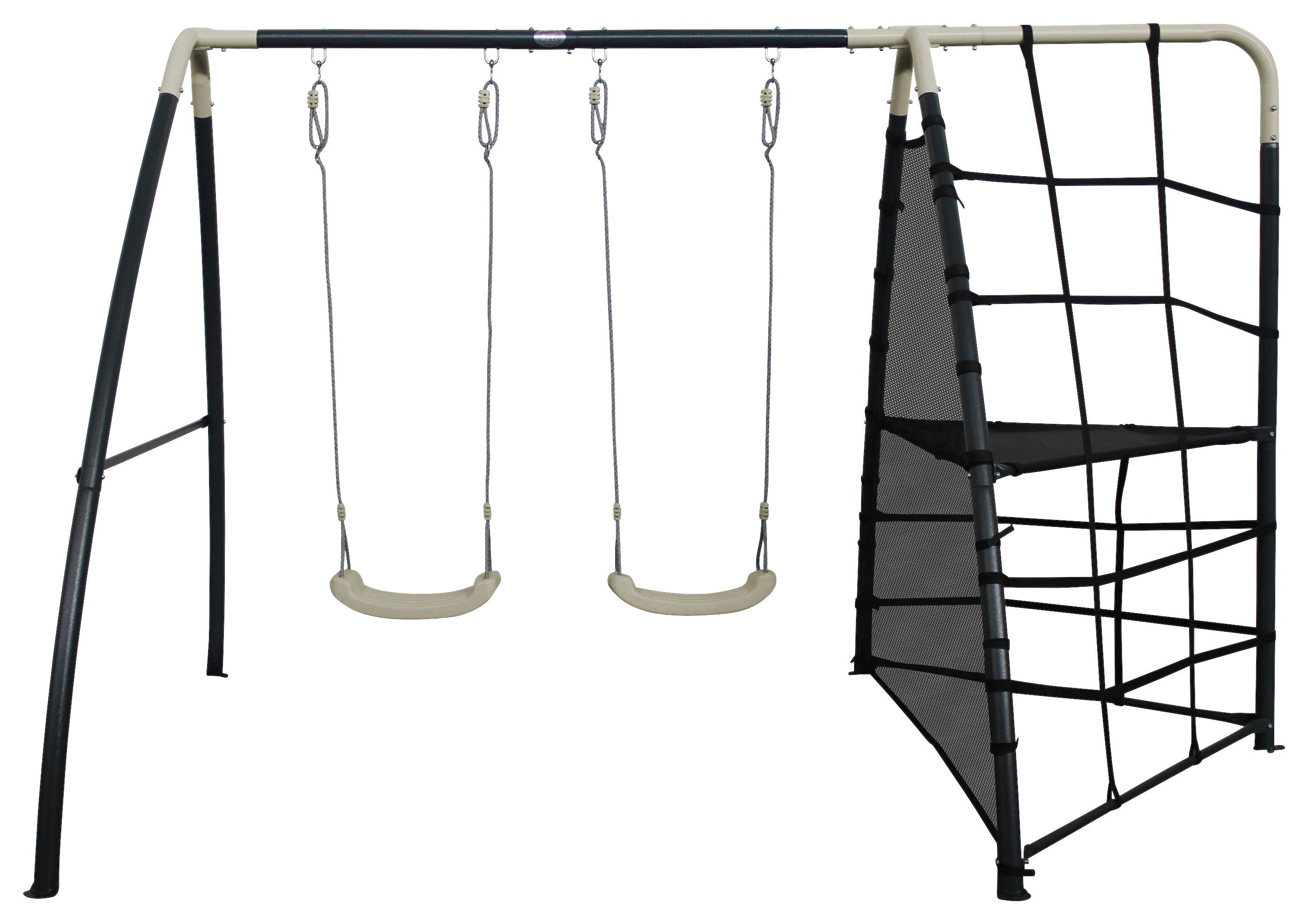 Schaukel Garten-Schaukel Anthrazit/Creme B: 191 cm - Anthrazit/Creme, KONVENTIONELL, Metall (191/190/287cm) - Ambia Garden