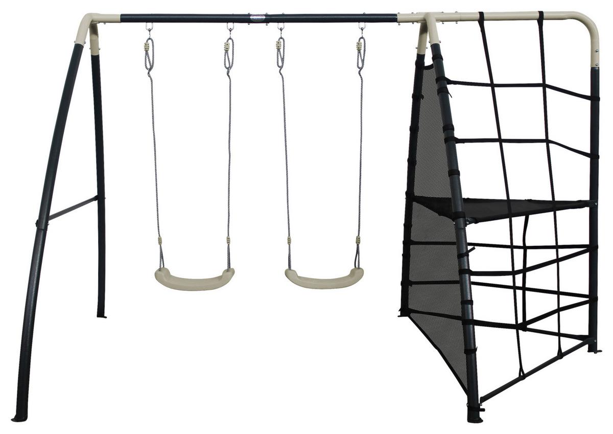 Schaukel Garten-schaukel Anthrazit/creme B: 191 Cm - Anthrazit/Creme, KONVENTIONELL, Metall (191/190/287cm) - Ambia Garden