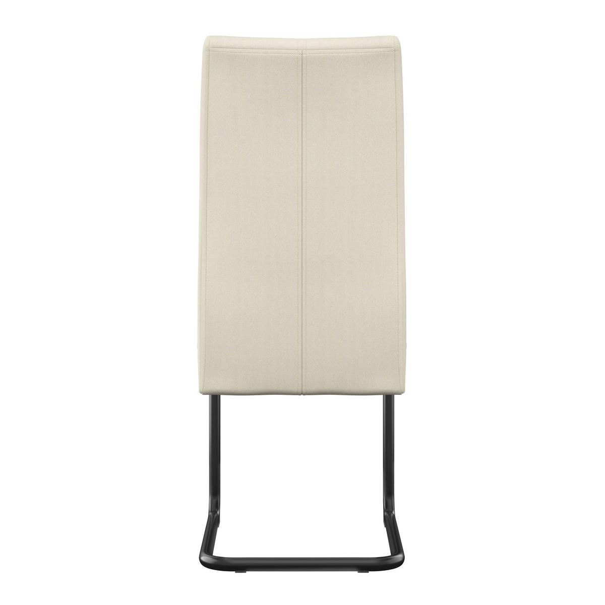 Schwingstuhl Anne Webstoff creme gepolstert - Creme/Schwarz, KONVENTIONELL, Textil/Metall (44/96/57cm)