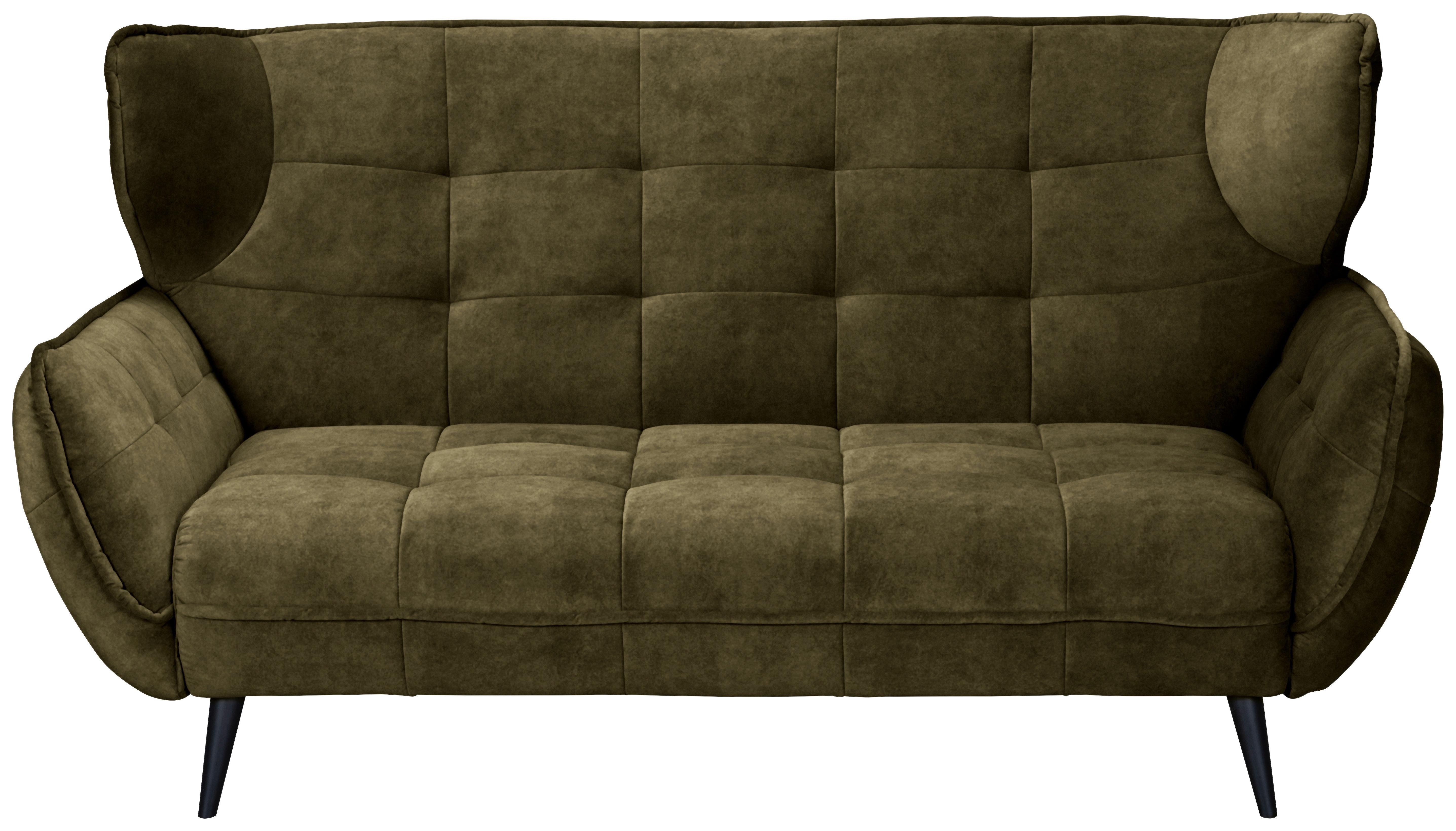 Dvojmiestna pohovka Ariana Ariana, zelená - olivovozelená/čierna, Modern, kov/textil (191/105/98cm)