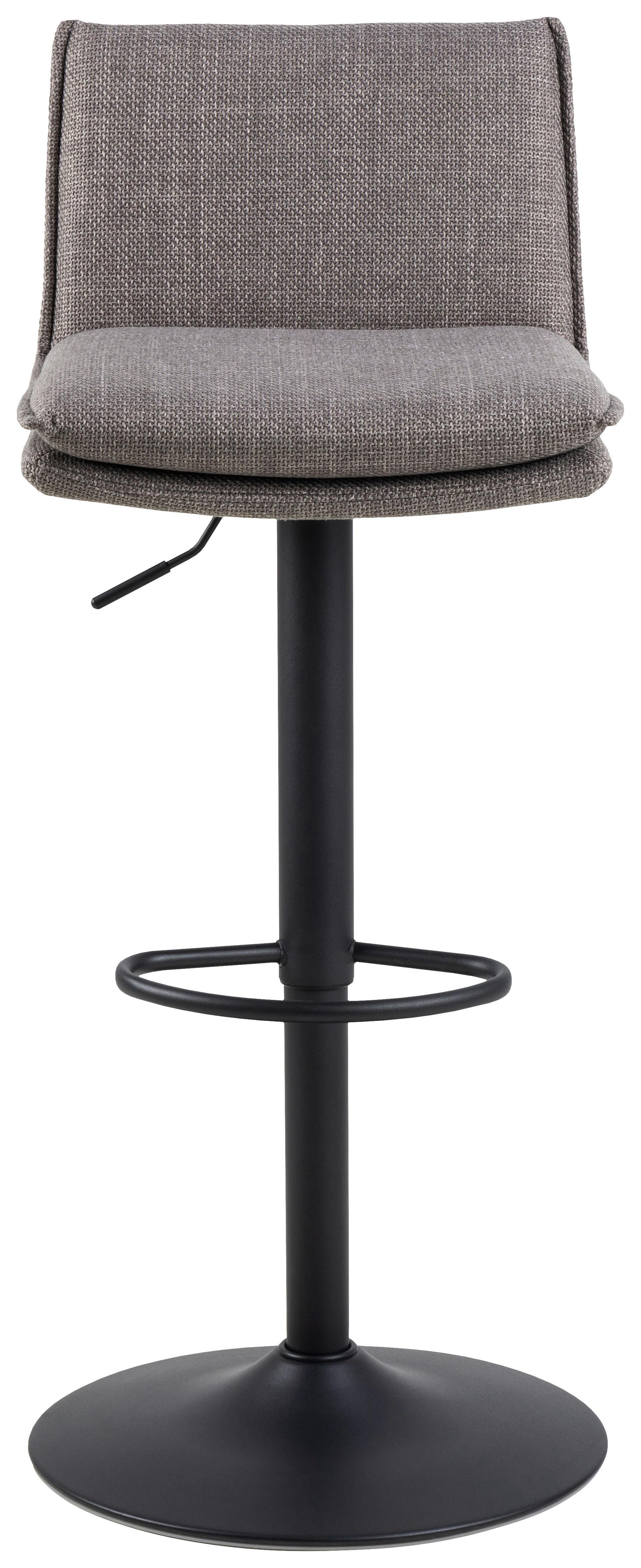 Barhocker Flynn Grau B: 44 Cm - Graubraun/Schwarz, Design, Textil/Metall (44/107/53cm) - MID.YOU