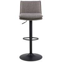 Barhocker Flynn Grau B: 44 cm - Graubraun/Schwarz, Design, Textil/Metall (44/107/53cm) - MID.YOU