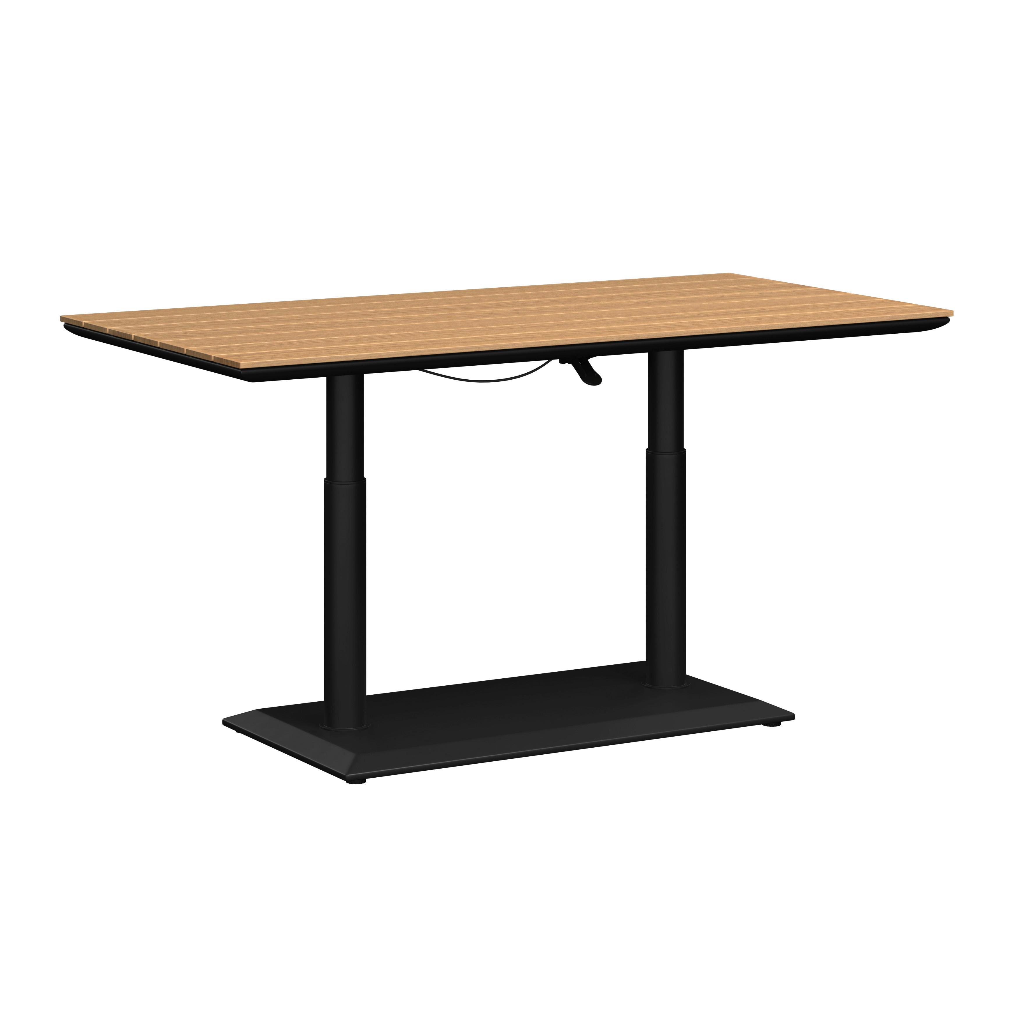 Gartentisch Tokio - Anthrazit/Naturfarben, MODERN, Metall (140/52-72/72cm) - Beldano