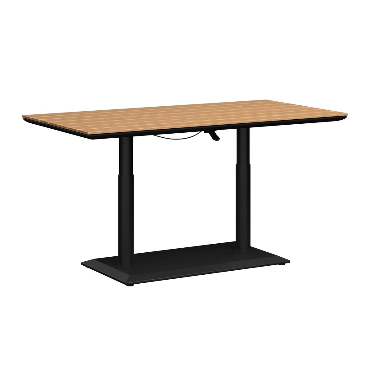 Gartentisch Tokio - Anthrazit/Naturfarben, MODERN, Metall (140/52-72/72cm) - Beldano