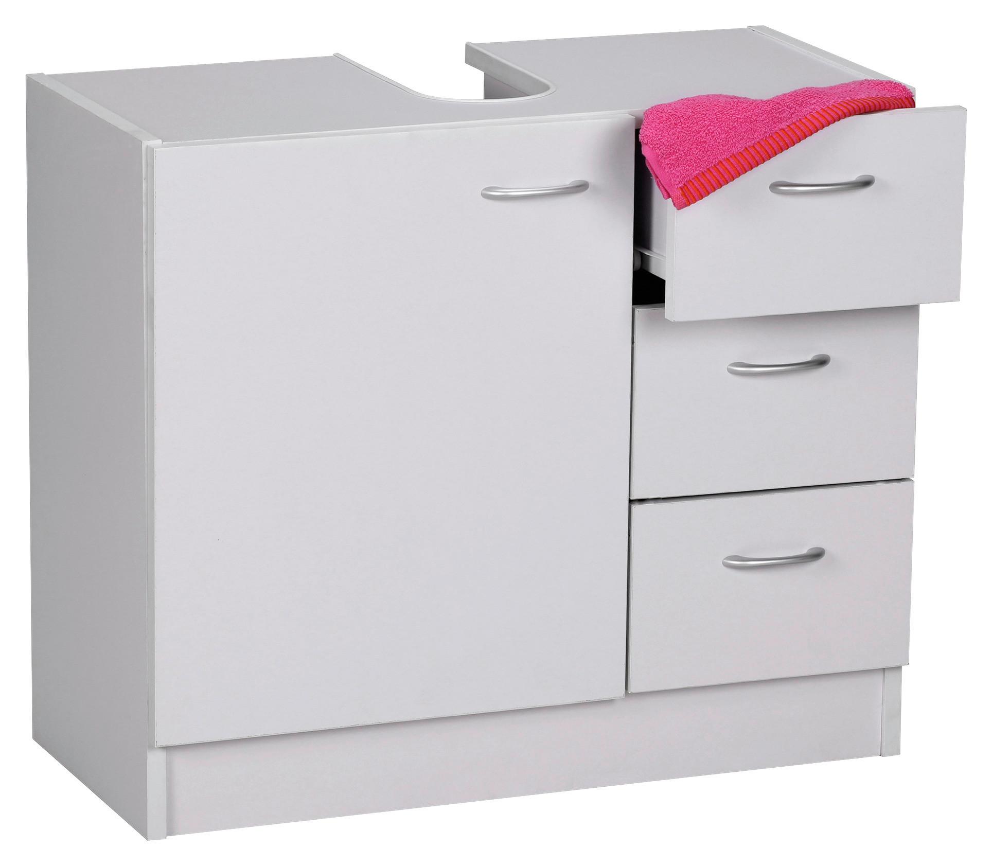 Waschbeckenunterschrank B: 63 cm Weiß