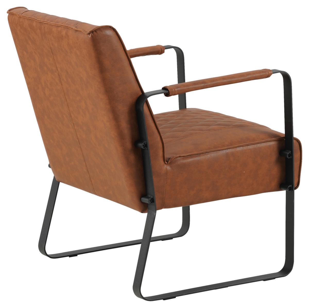 Sessel Stevie - Hellbraun/Cognac, KONVENTIONELL, Textil/Metall (75/61/70cm) - MID.YOU