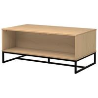 Couchtisch Vivo - Eichefarben/Schwarz, Design, Holz/Metall (110/60/45cm) - Livetastic