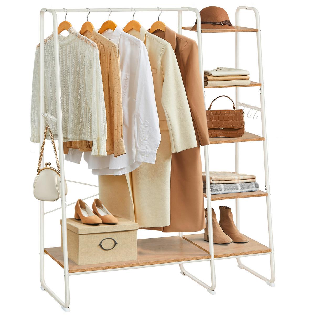 Kleiderständer Schwarz, Eiche Dekor B: 120 Cm - Eichefarben/Weiß, Trend, Holzwerkstoff/Metall (120/160/45cm) - MID.YOU