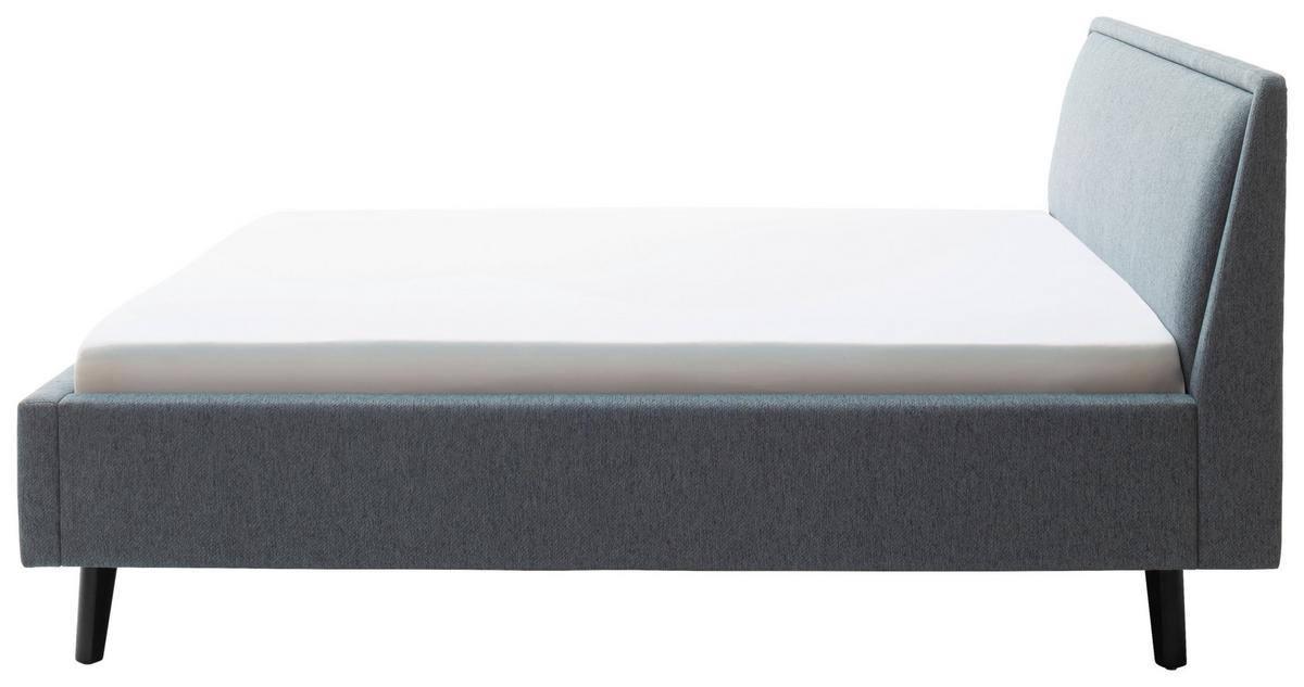 Polsterbett 180x200 cm Frieda Blau - Blau/Schwarz, MODERN, Textil (180/200cm) - Livetastic